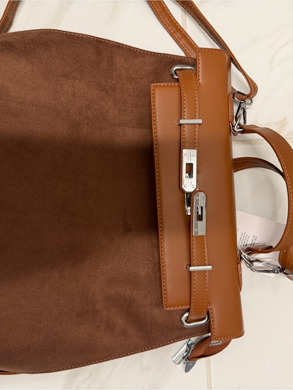 Classic Brown Leather and Suede backpack/crossbody